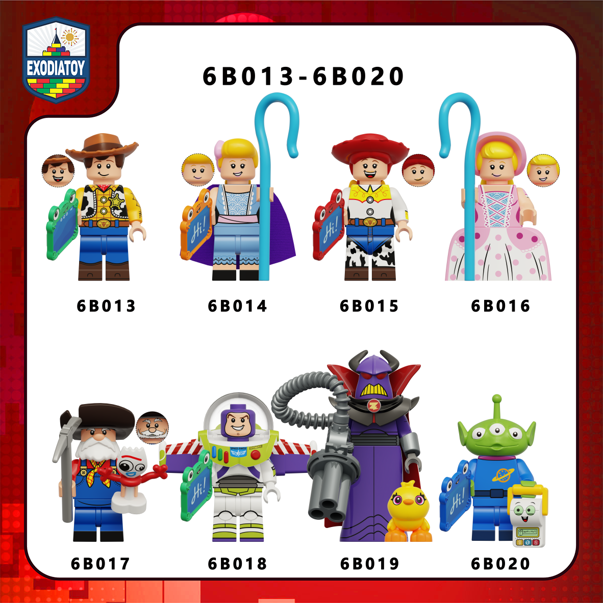 Minifigure Nhân vật biểu tượng sê-ri Toy Story : Câu chuyện đồ chơi - 6B013 - 6B020