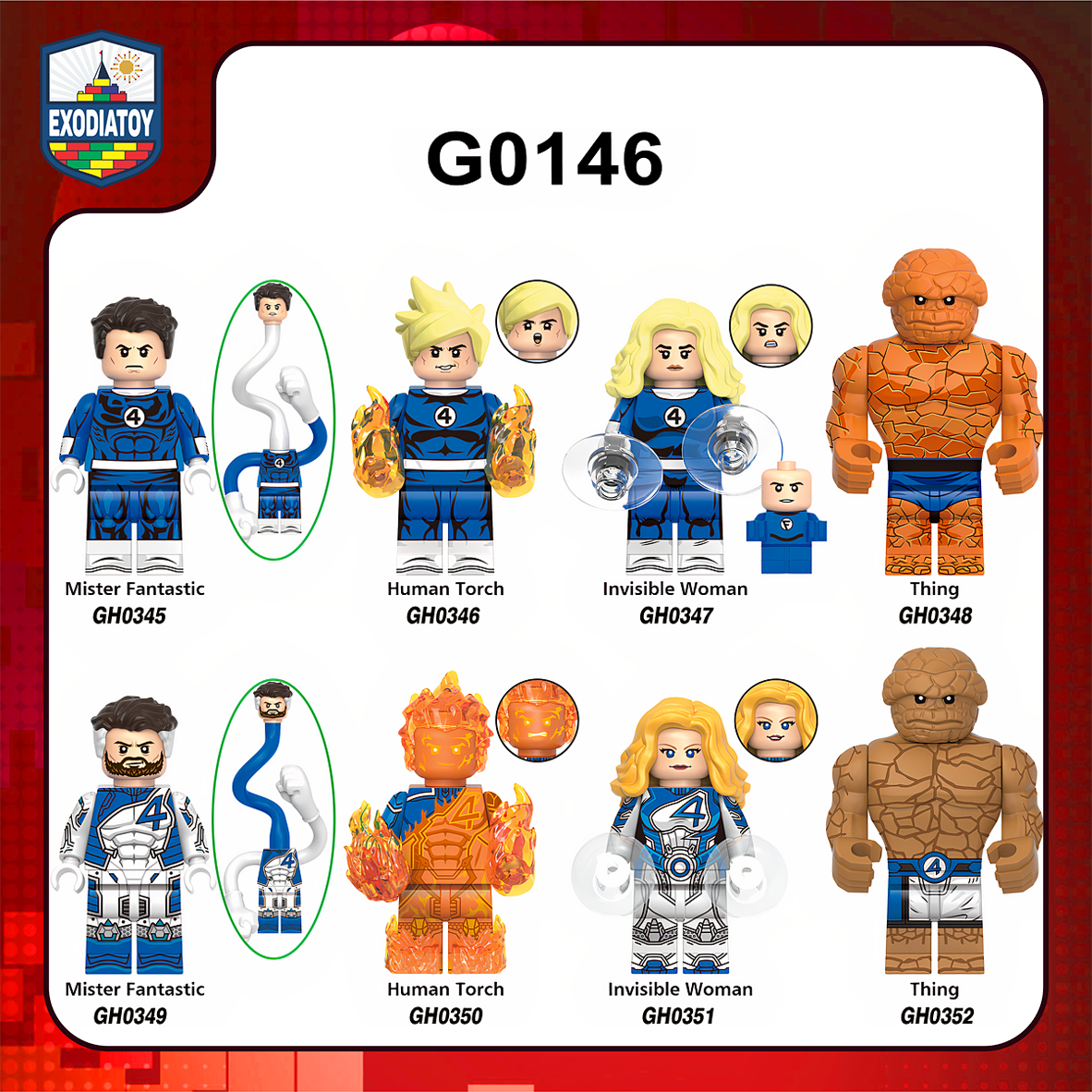 Minifigure Nhân vật Siêu anh hùng Bộ Tứ Siêu Đẳng Fantastic Four: First Steps - XINH G0146
