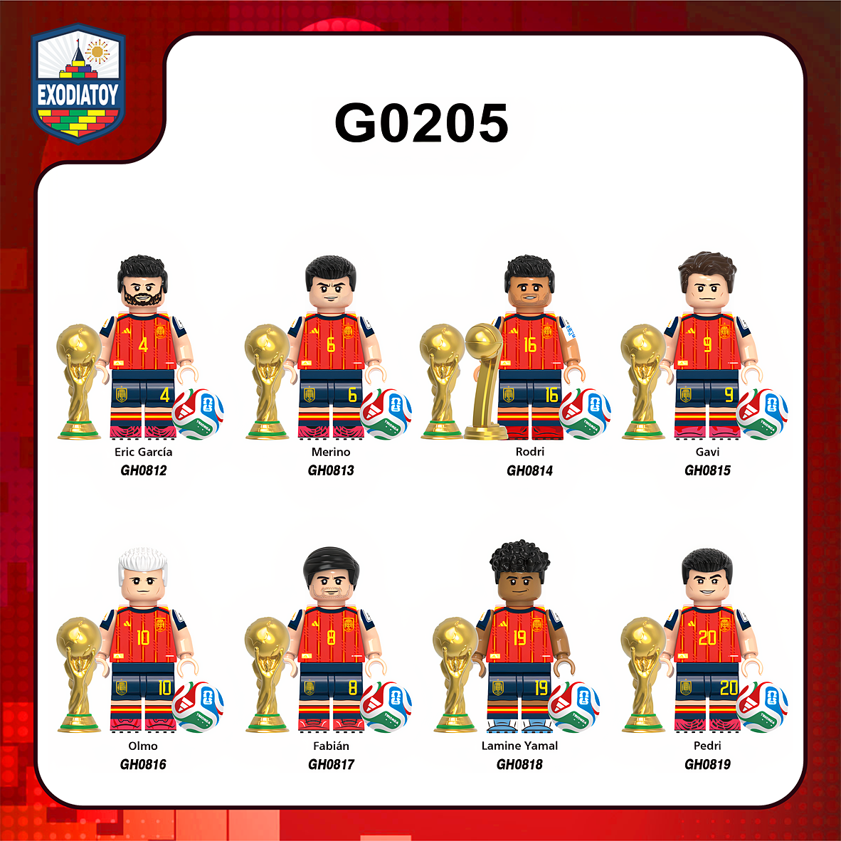 Minifigure Siêu sao bóng đá đội tuyển Tây Ban Nha tham dự World Cup 2026 - XINH G0205