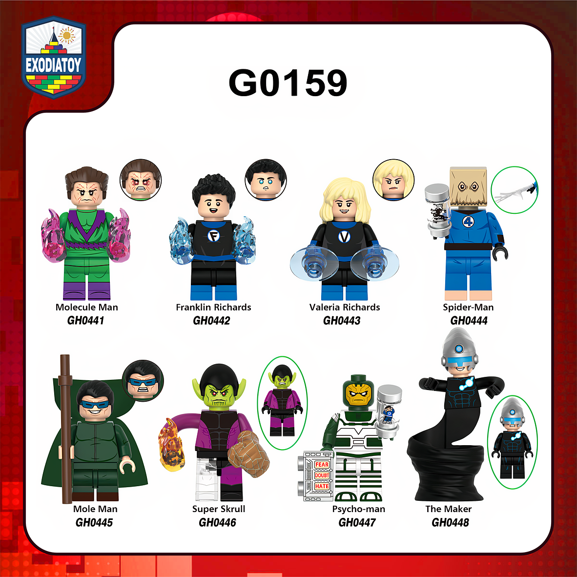 Minifigure Siêu anh hùng Bộ Tứ Siêu Đẳng Fantastic Four và Phản diện - XINH G0159