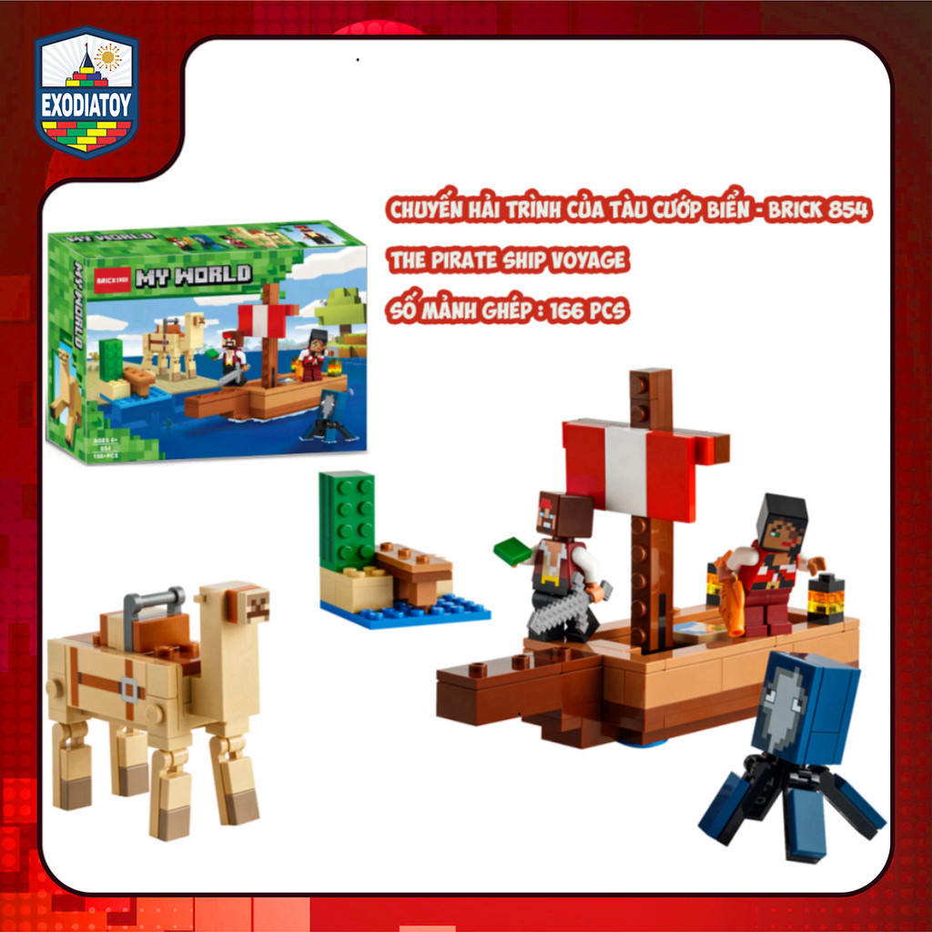 [CÓ SẴN] Mô hình đồ chơi My World Chuyến Thám Hiểm Trên Tàu Cướp Biển - Đồ Chơi Sáng Tạo - DECOOL 854