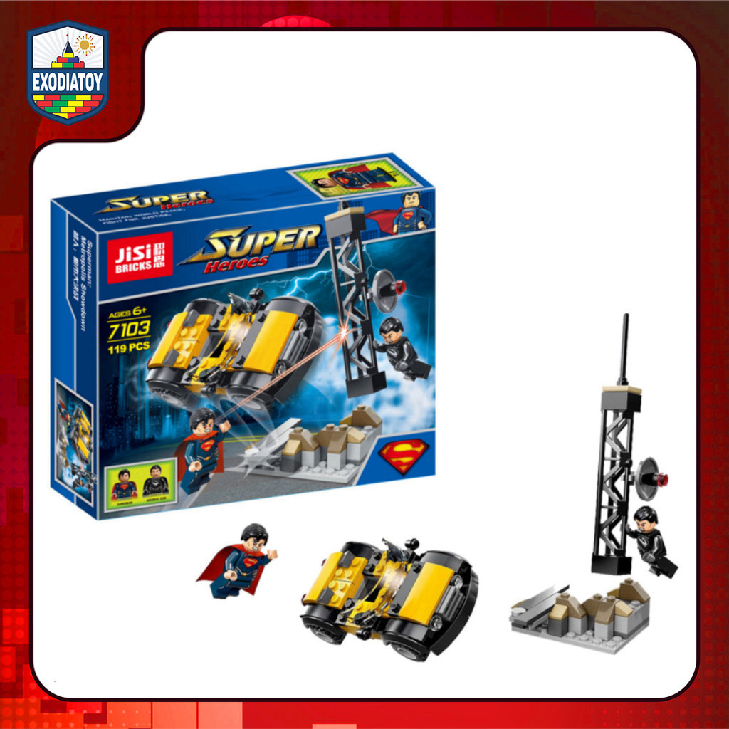 [CÓ SẴN] Mô hình DC Comics Man Of Steel Cuộc Đối Đầu ở Thành Phố Metropolis - JISI BRICK 7103