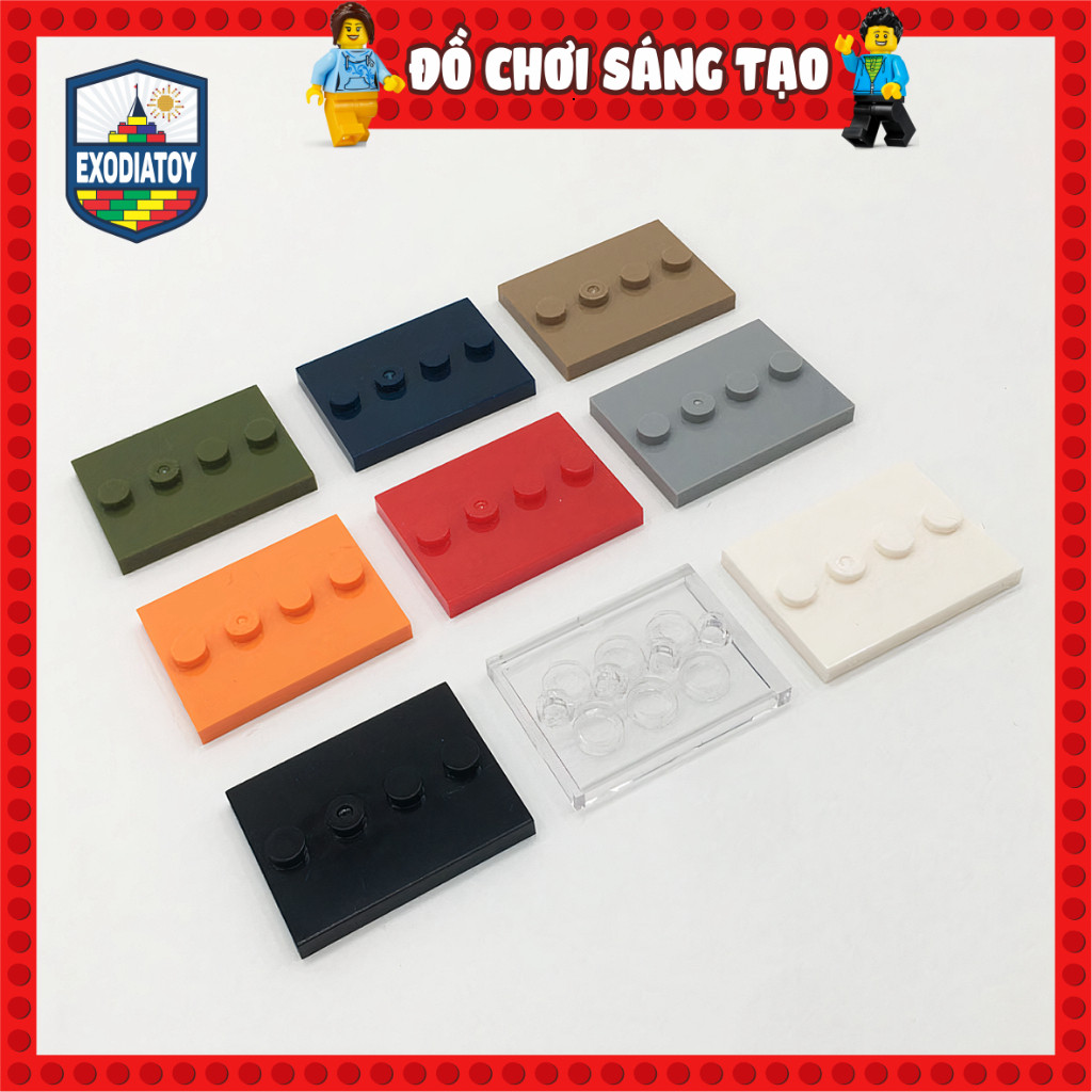 [COMBO 10 cái] Phụ kiện MOC Miếng base 3x4 cho Minifigure - Tương thích PART 17836