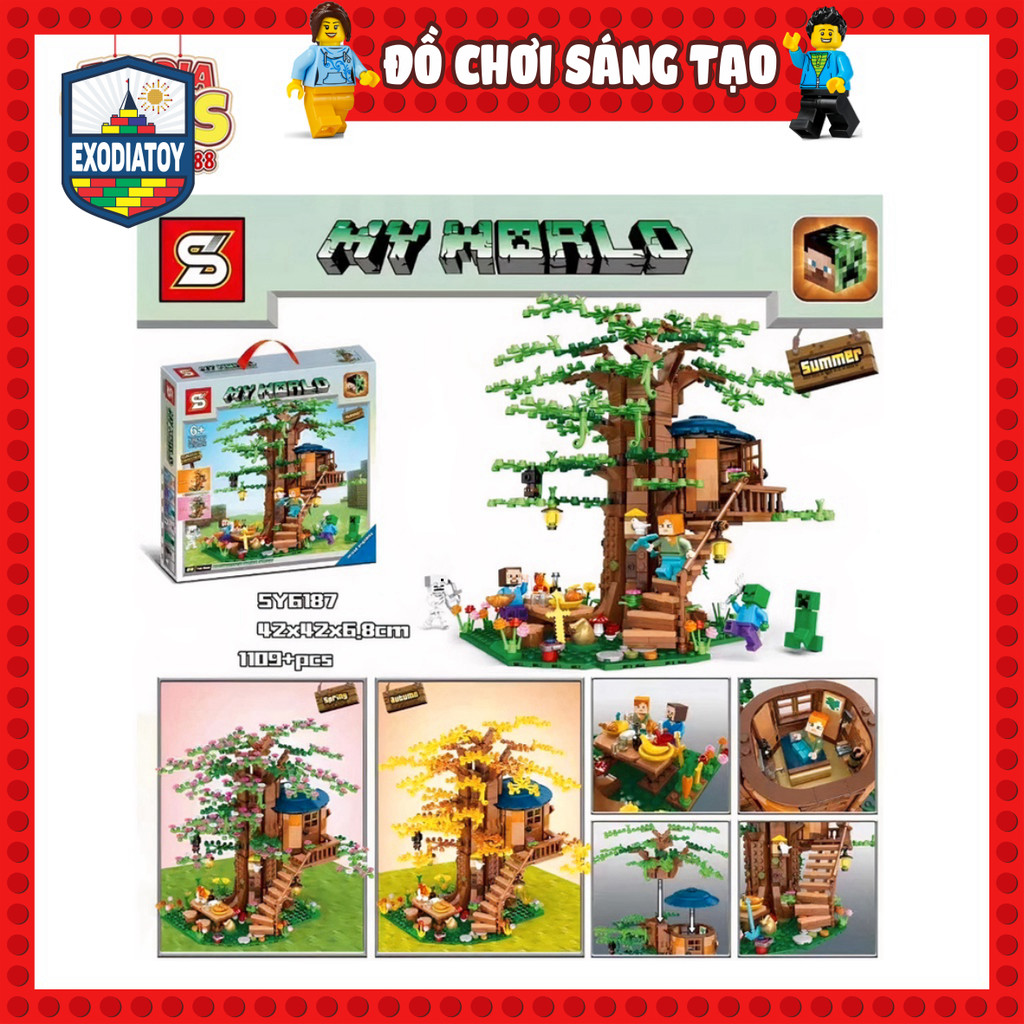 Mô hình Minecraft Khu Rừng Trên Cây : The Jungle Tree House - Đồ Chơi Lắp Ghép Sáng Tạo - Shen Yuan SY6187