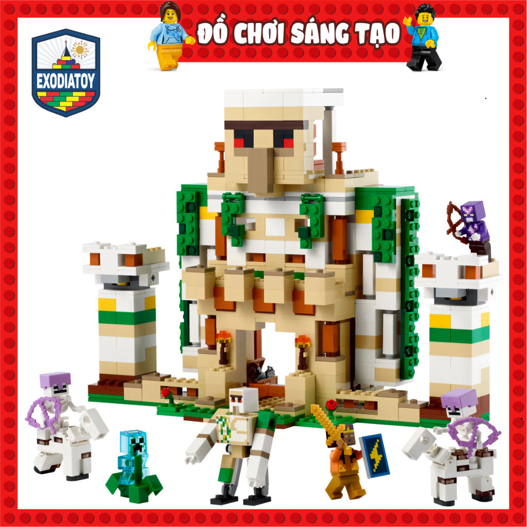 [CÓ SẴN]  Mô hình My World Pháo Đài Iron Golem : The Iron Golem Fortress - Đồ Chơi Sáng Tạo - ZIMO 88008