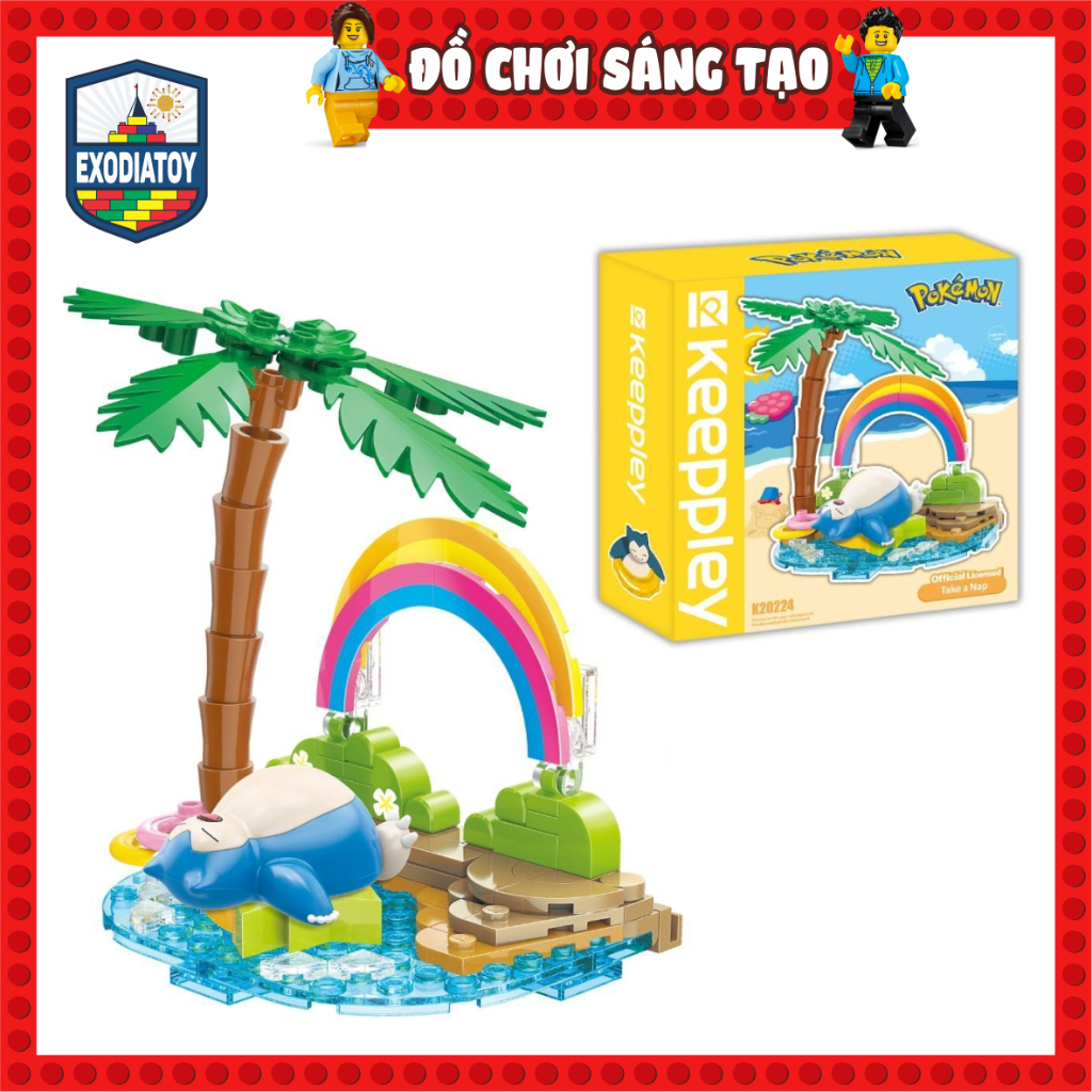 Mô hình KEEPPLEY POKEMON Kabigon ham ngủ trên bãi biển - Đồ Chơi Lắp Ghép Sáng Tạo - Keeppley K20224