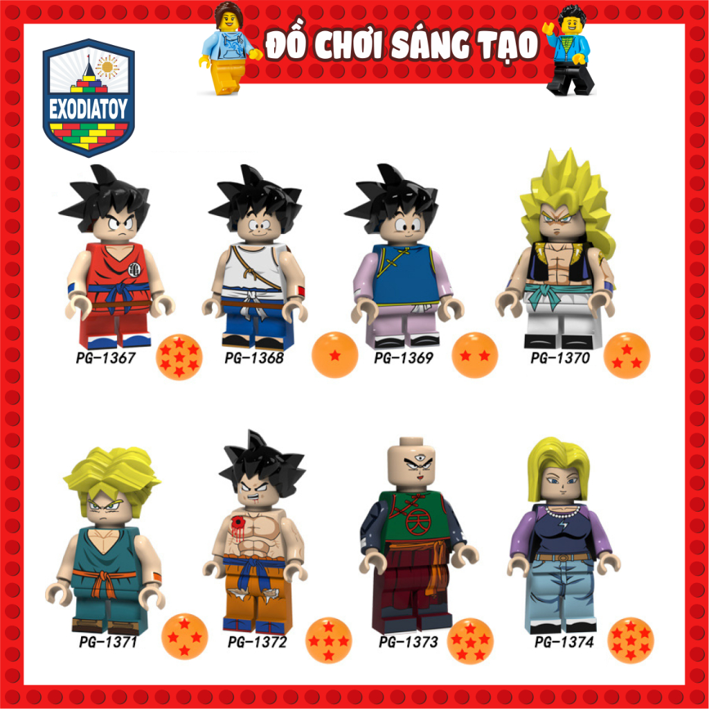 Mô hình Minifigure nhân vật truyện Manga Dragon Ball : 7 viên ngọc rồng - Đồ Chơi Lắp Ghép Sáng Tạo - POGO PG8166