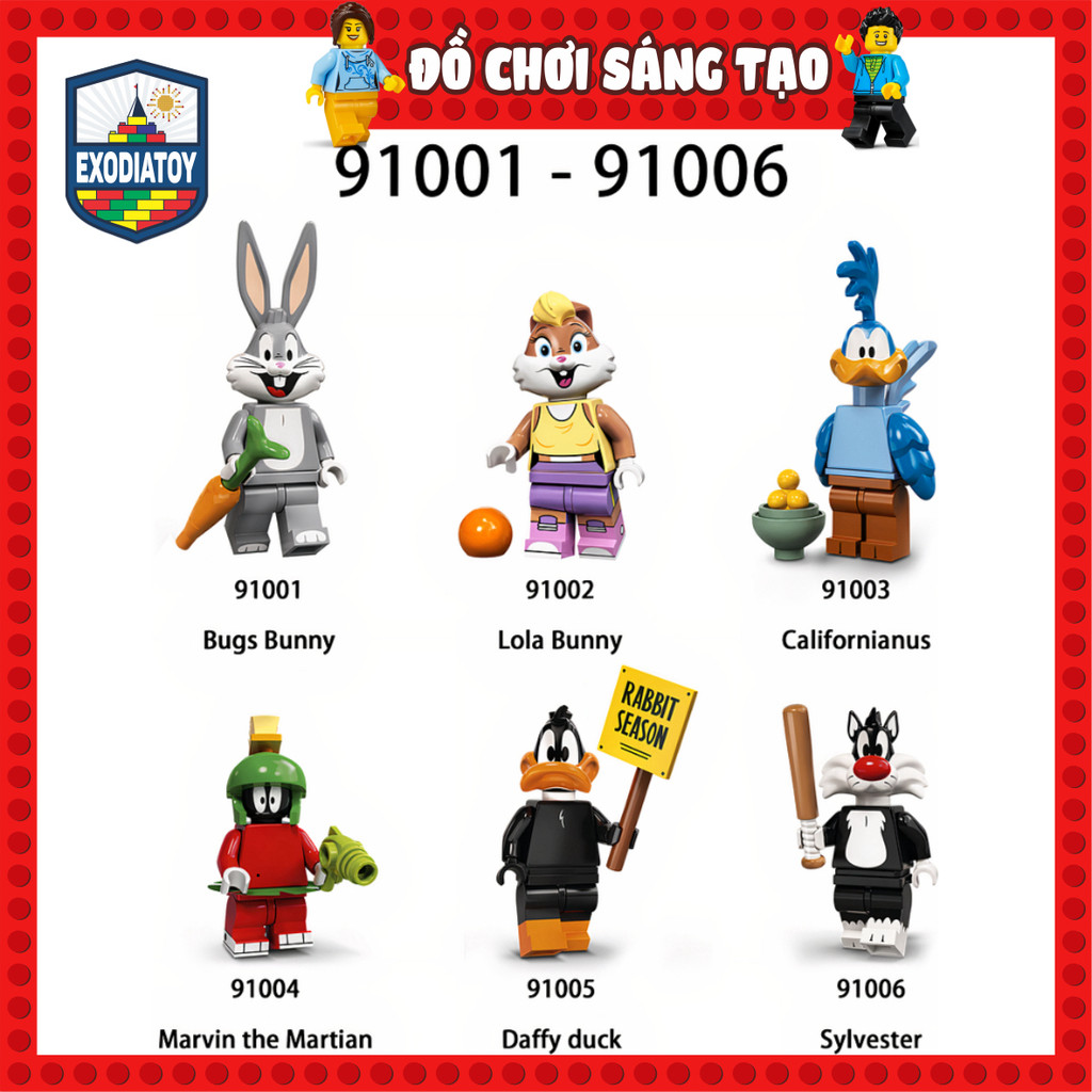 Mô hình Minifigure sê-ri phim hoạt hình Looney Tunes - Đồ Chơi Lắp Ghép Sáng Tạo - 91001-91006