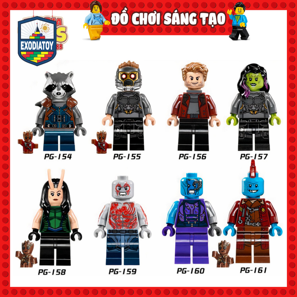 Mô hình Minifigure Siêu anh hùng Vệ binh dải ngân hà Guardians Of The Galaxy - Đồ Chơi Lắp Ghép Sáng Tạo - POGO PG8044