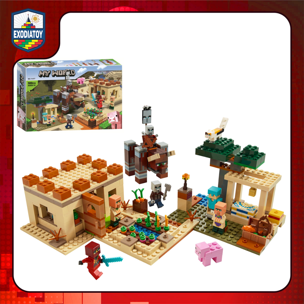 Mô hình My World Cuộc đột kích của Illager : The Illager Raid - LELE BROTHER 23016