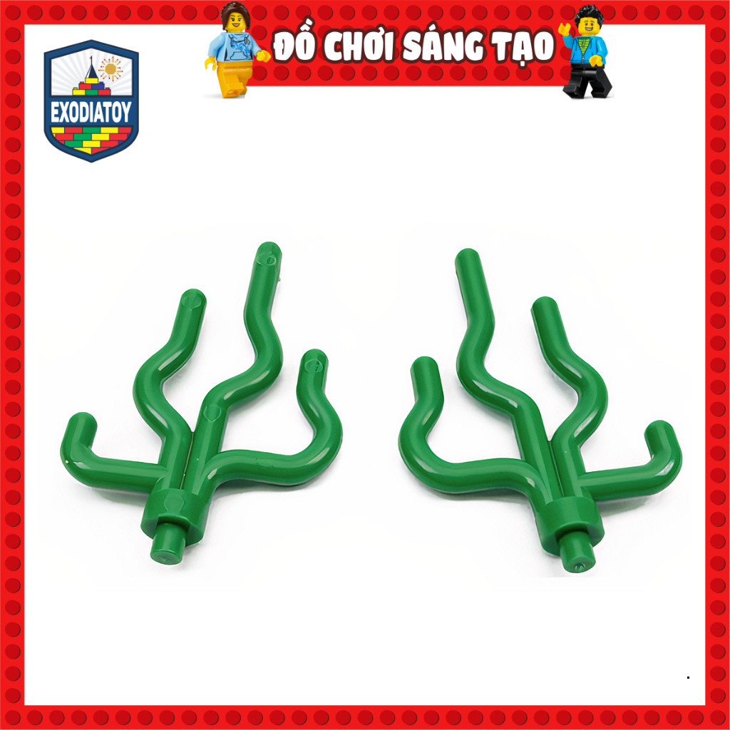 [COMBO 10 CÁI] Mô hình Phụ kiện MOC rong biển, cỏ biển xanh lá - Tương thích PART 30093