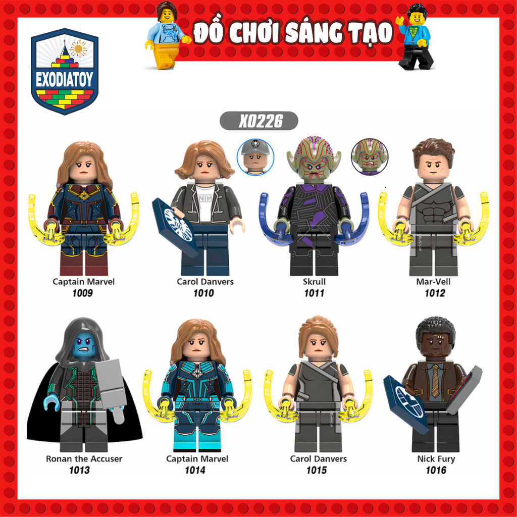 Mô hình Minifigure Siêu anh hùng Captain Marvel và các siêu phản diện  - Đồ Chơi Sáng Tạo - XINH X0226