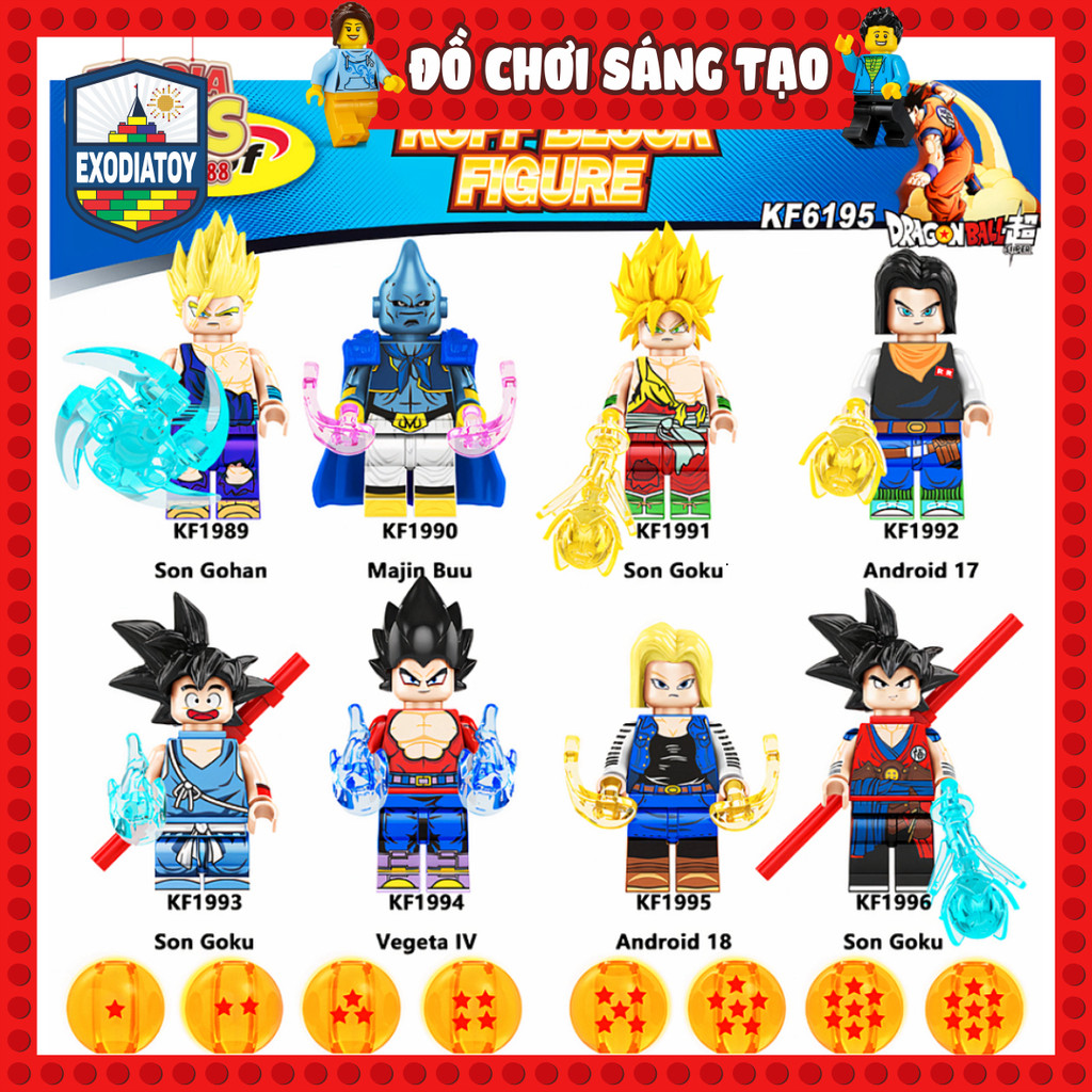Mô hình Minifigure Nhân vật truyện manga Dragon Ball : 7 viên ngọc rồng - Đồ Chơi Lắp Ghép Sáng Tạo - KOPF KF6195