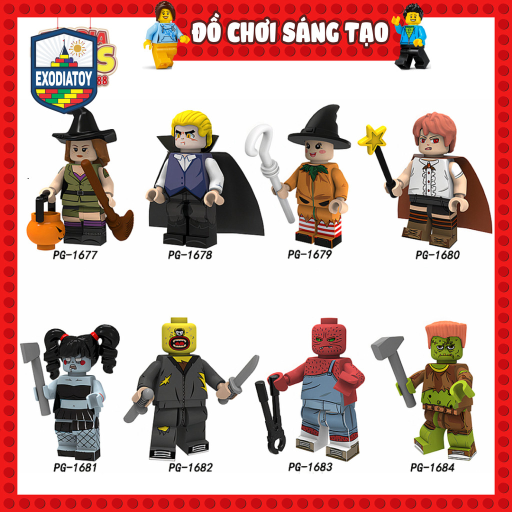 Mô hình Minifigure nhân vật lễ hội hóa trang Halloween - Đồ Chơi Lắp Ghép Sáng Tạo - POGO PG8181