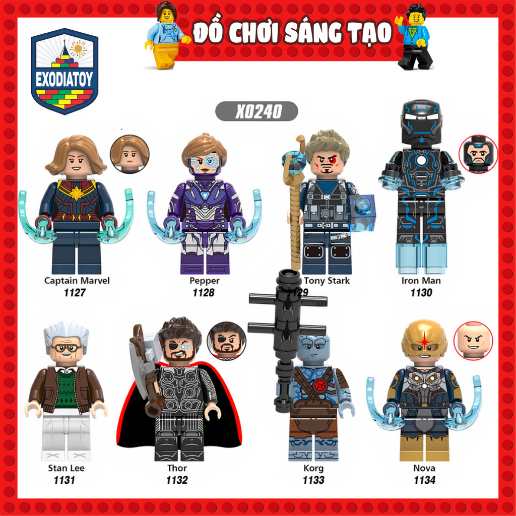 Mô hình Minifigures Marvel Biệt đội siêu anh hùng Avengers Cuộc Chiến Vô Cực - Đồ Chơi Lắp Ghép Sáng Tạo - XINH X0240