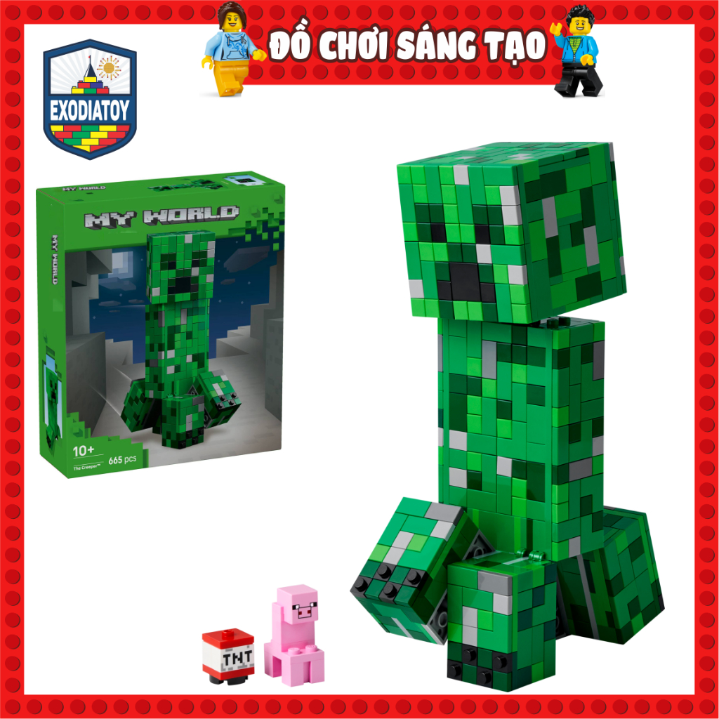 Mô hình My World Sinh vật Creeper khổng lồ (21 cm) - Đồ Chơi Lắp Ghép Sáng Tạo - LELE BROTHER 31006