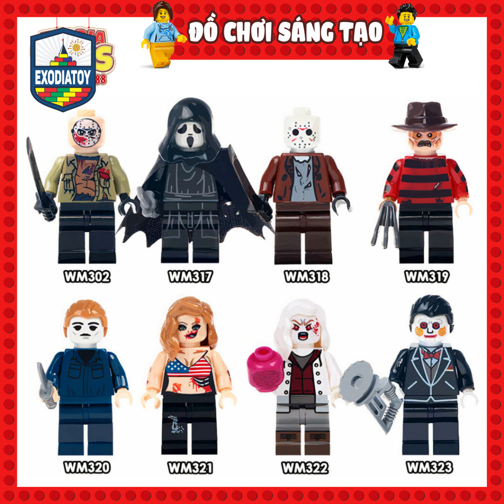 Mô hình nhỏ Nhân vật phim kinh dị Jason Voorhees, Ghostface, Feddy - Đồ Chơi Sáng Tạo - WM6003