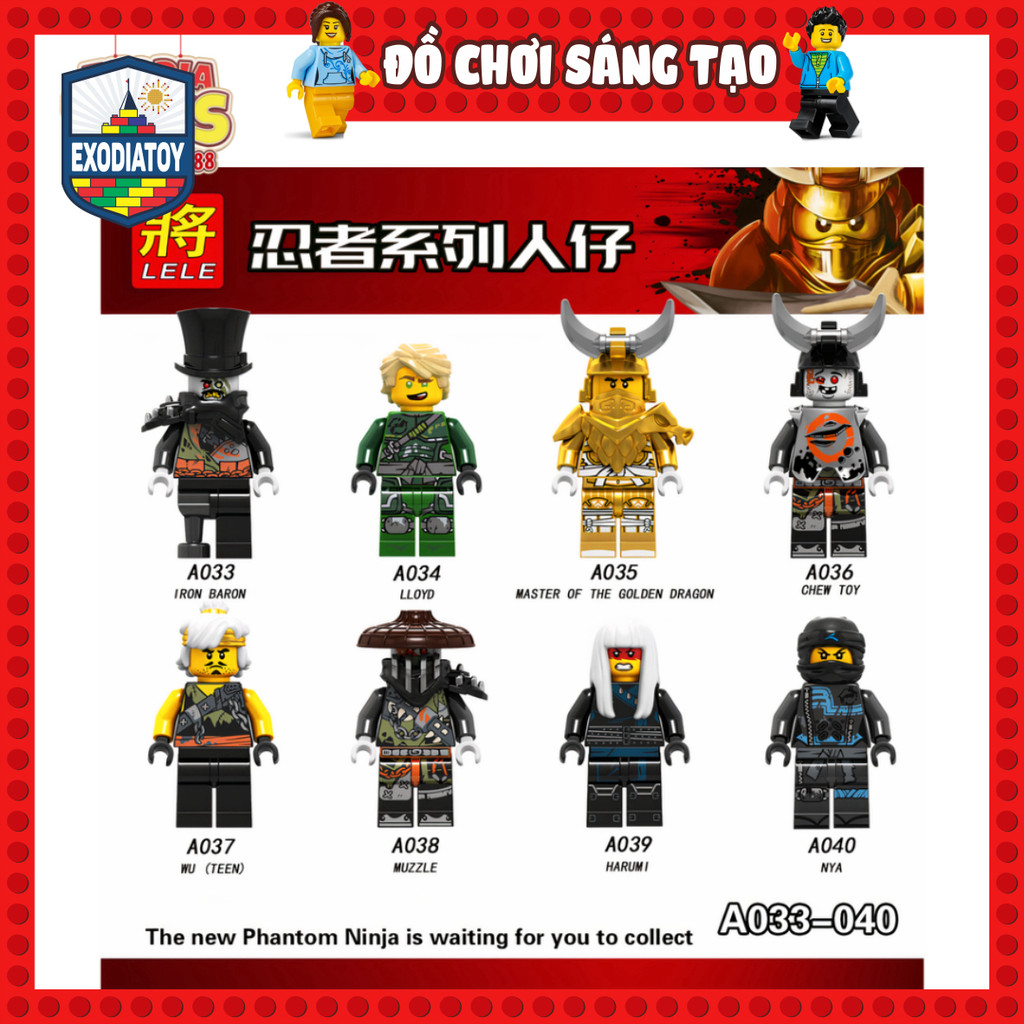 Mô hình Minifigure Nhân vật hoạt hình Ninjago Season 9 - Đồ Chơi Lắp Ghép Sáng Tạo - LELE A033-A040