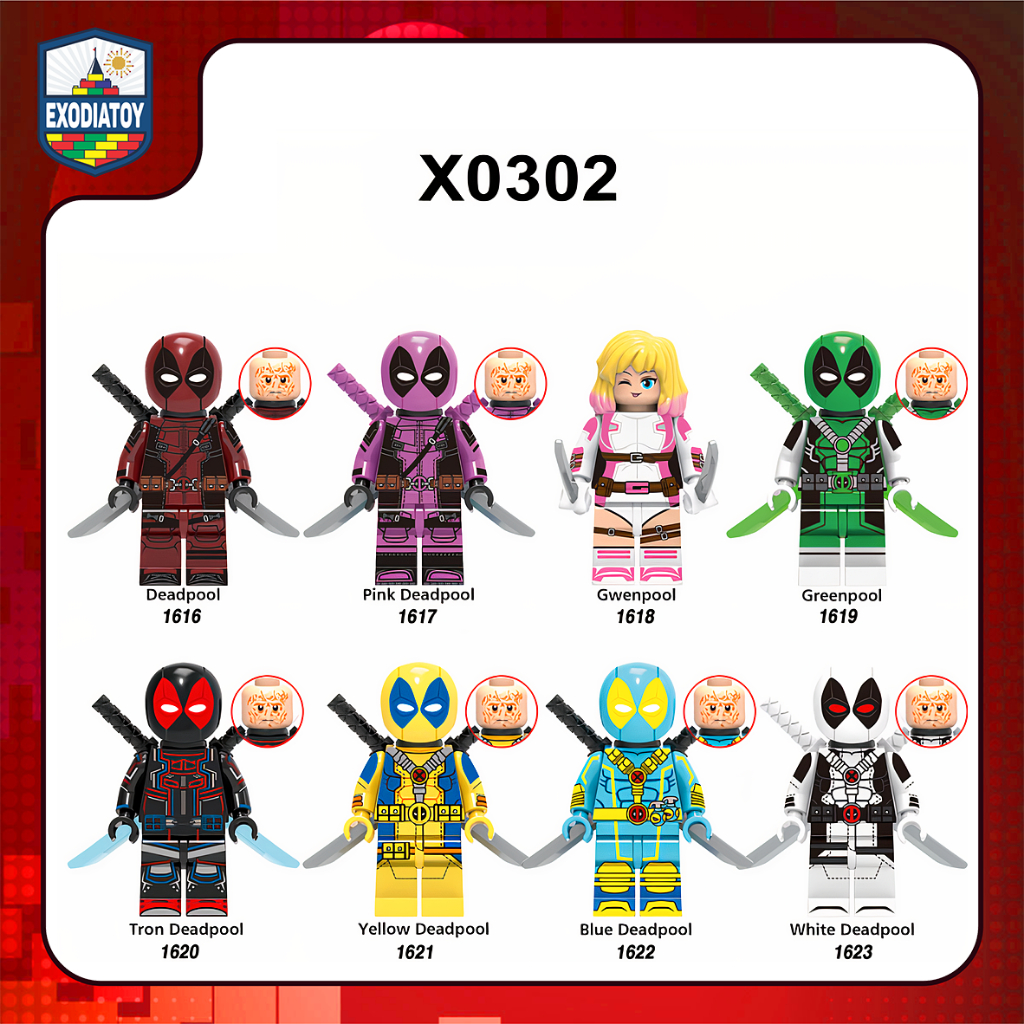 Mô hình nhỏ Nhân vật siêu anh hùng Deadpool và Gwenpool - Đồ Chơi Sáng Tạo - XINH X0302
