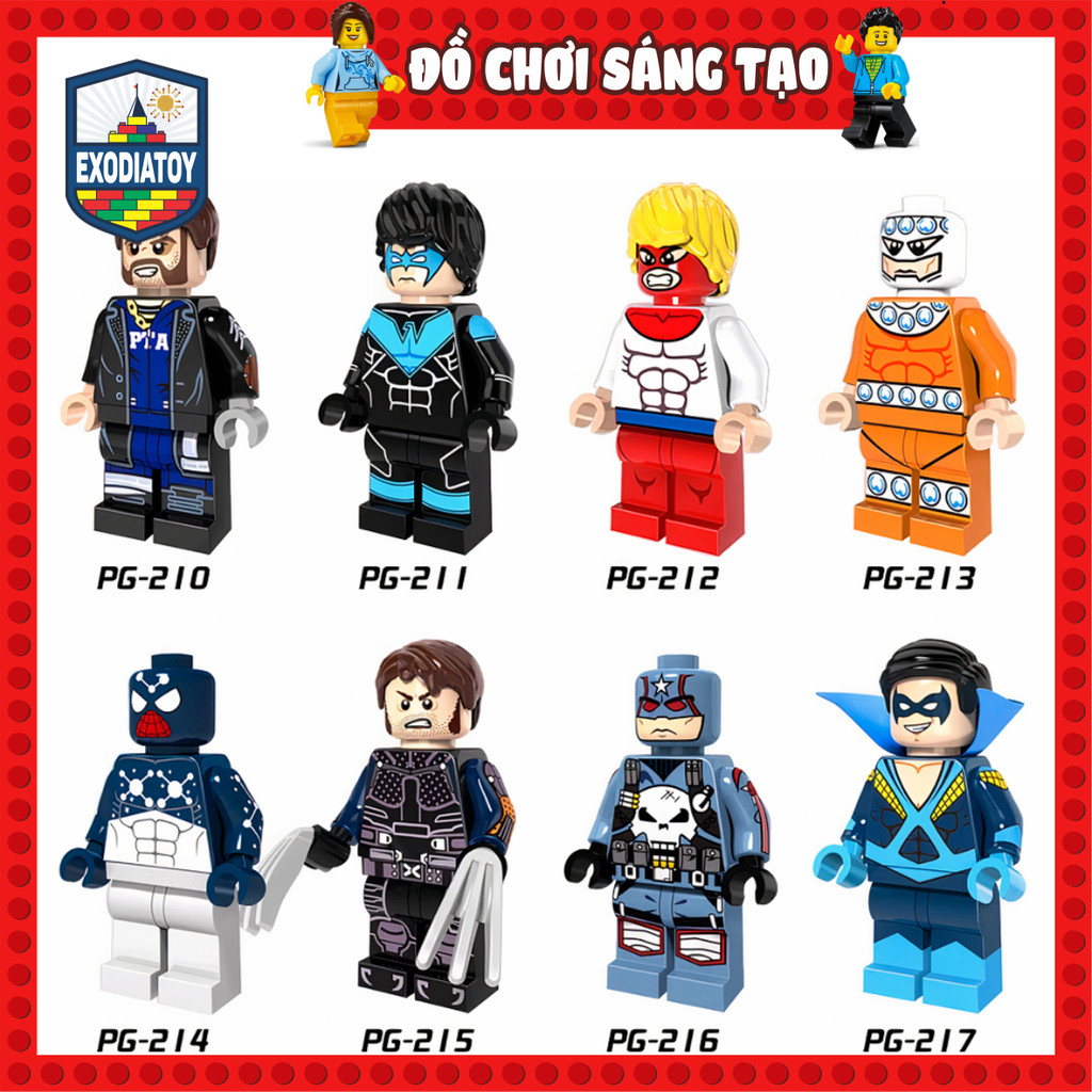 Mô hình Minifigure nhân vật siêu anh hùng Marvel và DC Comics - Đồ Chơi Lắp Ghép Sáng Tạo - POGO PG8058
