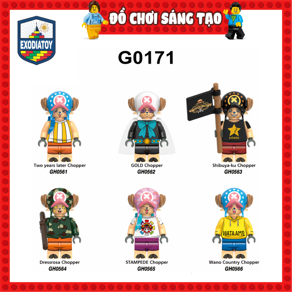 Mô hình Minifigure Nhân vật hoạt hình One Piece Đảo Tặc Tony Tony Chopper - Đồ Chơi Lắp Ghép Sáng Tạo - XINH G0171
