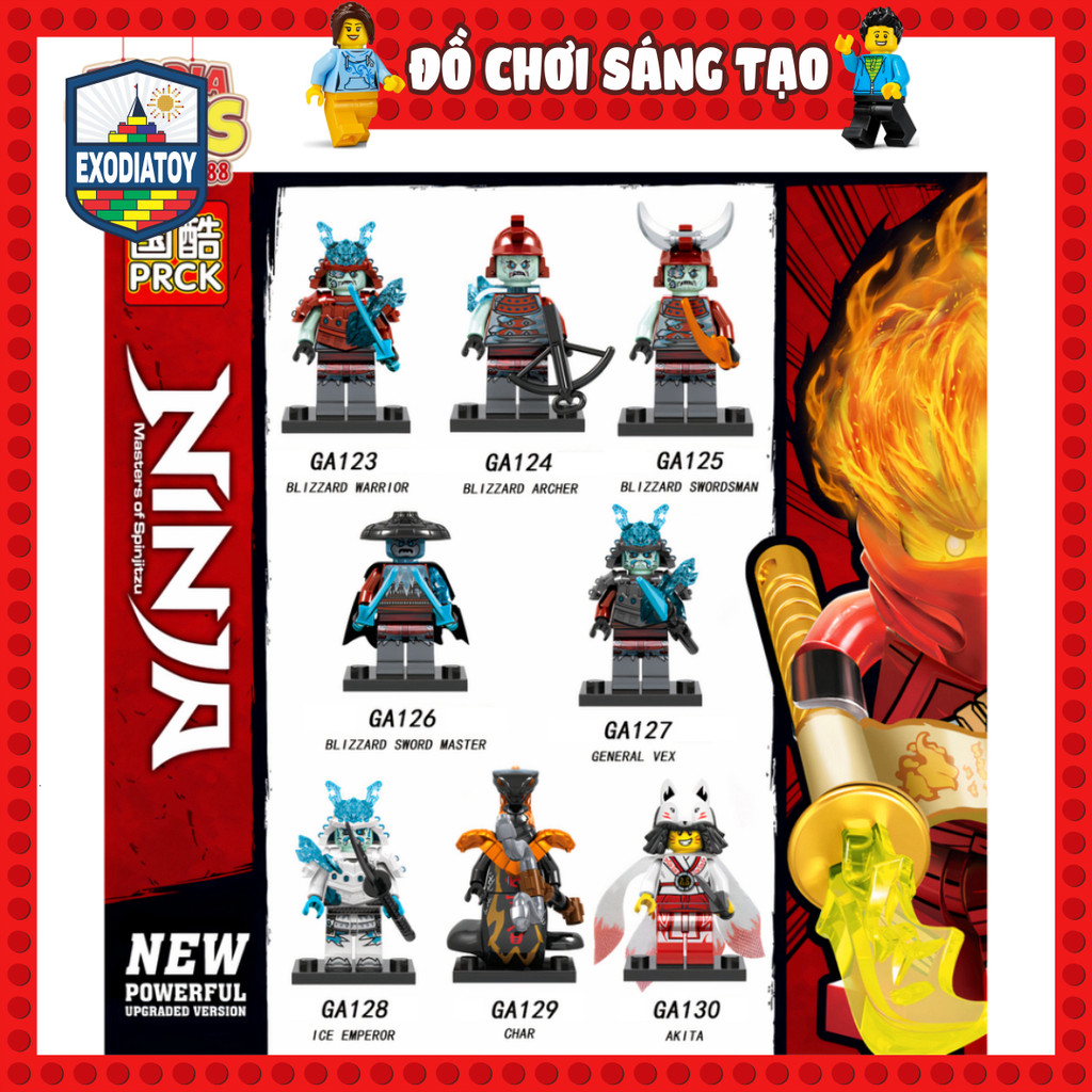 Mô hình Minifigure Nhân vật hoạt hình Ninja Spinjitzu Season 11 - Đồ Chơi Lắp Ghép Sáng Tạo - PRCK GA123-130