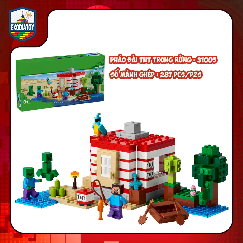 [CÓ SẴN] Mô hình đồ chơi Thế giới My World Pháo Đài TNT Trong Rừng - LELE BROTHER 31005