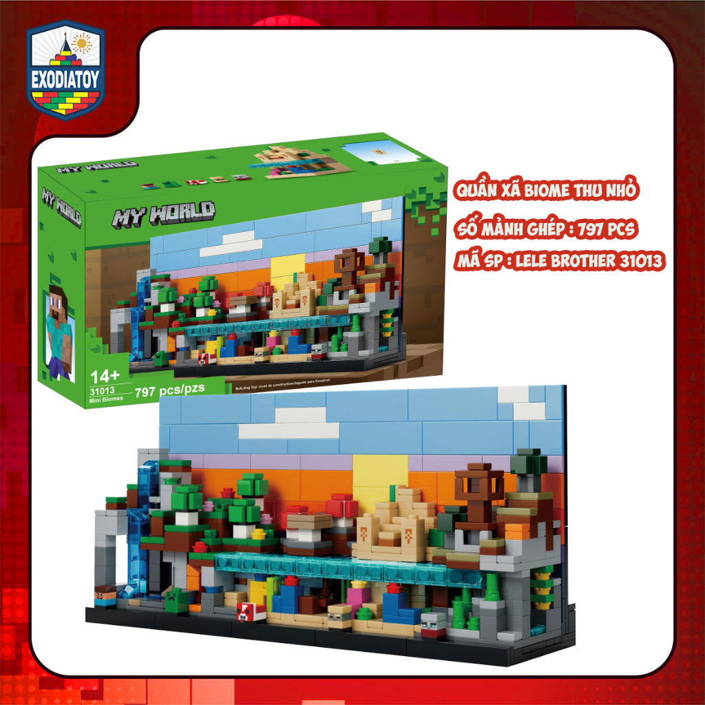 Mô hình trò chơi phiêu lưu Thế Giới Mở My World Quần xã sinh vật Biome thu nhỏ - LELE BROTHER 31013
