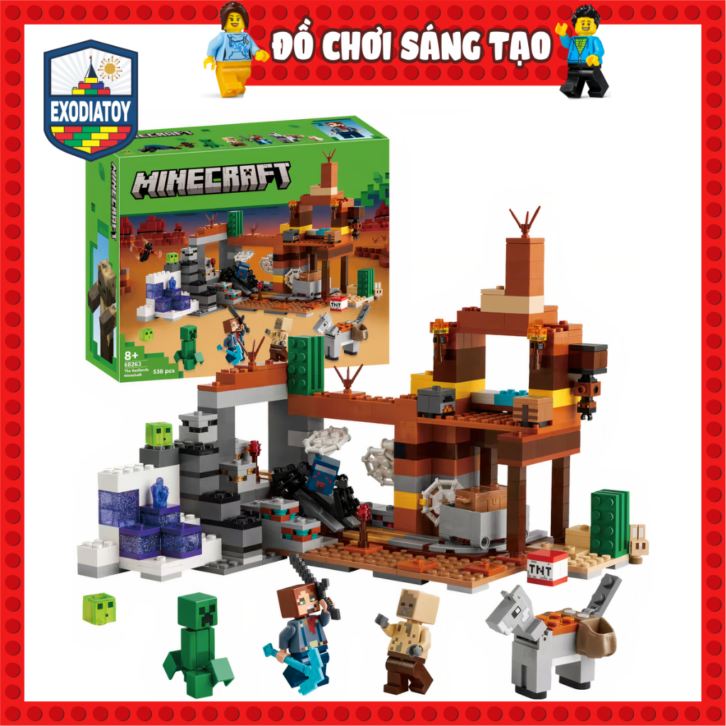 Mô hình My World Hầm Mỏ Vùng Hoang Mạc : The Badlands Mineshaft - LELE BROTHERS 68263