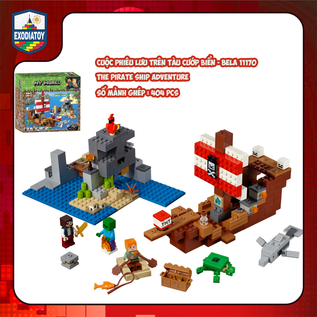 Mô hình đồ chơi My World Cuộc Phiêu Lưu Trên Tàu Cướp Biển : The Pirate Ship Adventure - BELA 11170