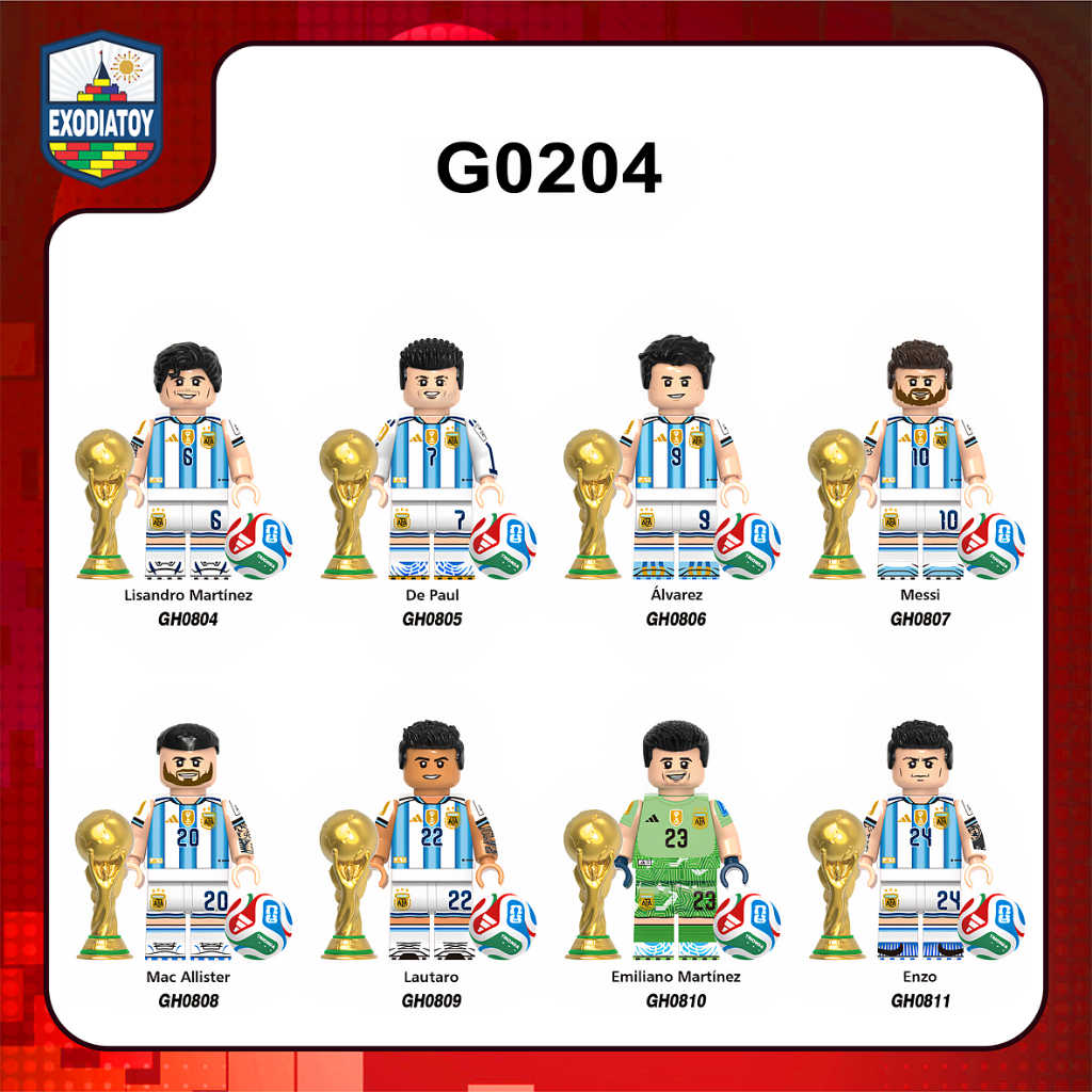 Mô hình nhỏ Nhân vật siêu sao bóng đá đội tuyển Argentina tham dự World Cup 2026 - XINH G0204