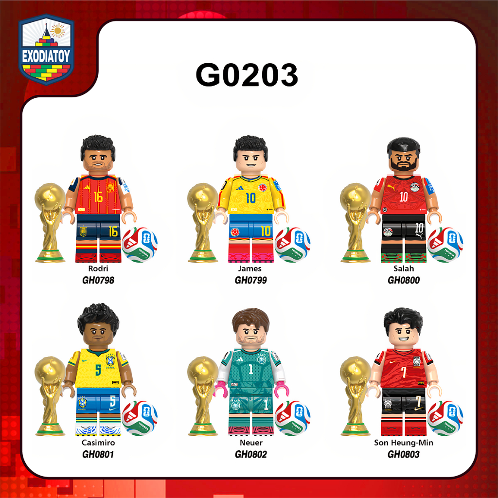 Mô hình nhỏ Nhân vật các siêu sao bóng đá tham dự World Cup 2026 - Đồ Chơi Sáng Tạo - XINH G0203