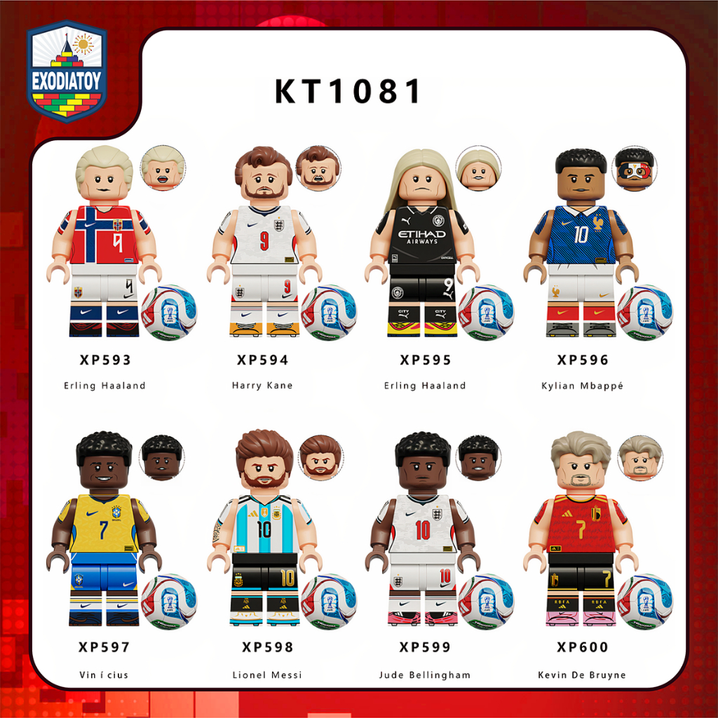 Mô hình nhỏ Nhân vật các siêu sao bóng đá tham dự World Cup 2026 - Đồ Chơi Sáng Tạo - KORUIT KT1081