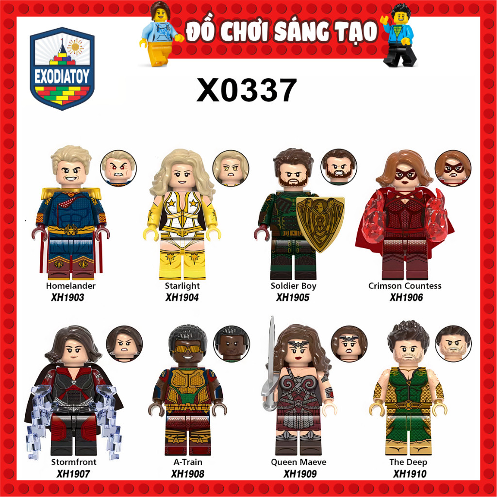 Mô hình nhỏ Nhân vật The Boys Siêu anh hùng phá hoại The Sevens và Payback - XINH X0337