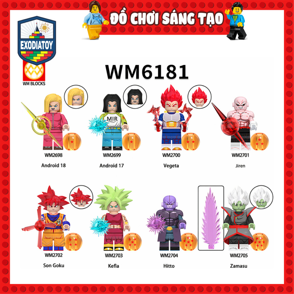 Mô hình Nhân vật truyện manga Dragon Ball Z : 7 viên ngọc rồng - Đồ Chơi Sáng Tạo - WM6181