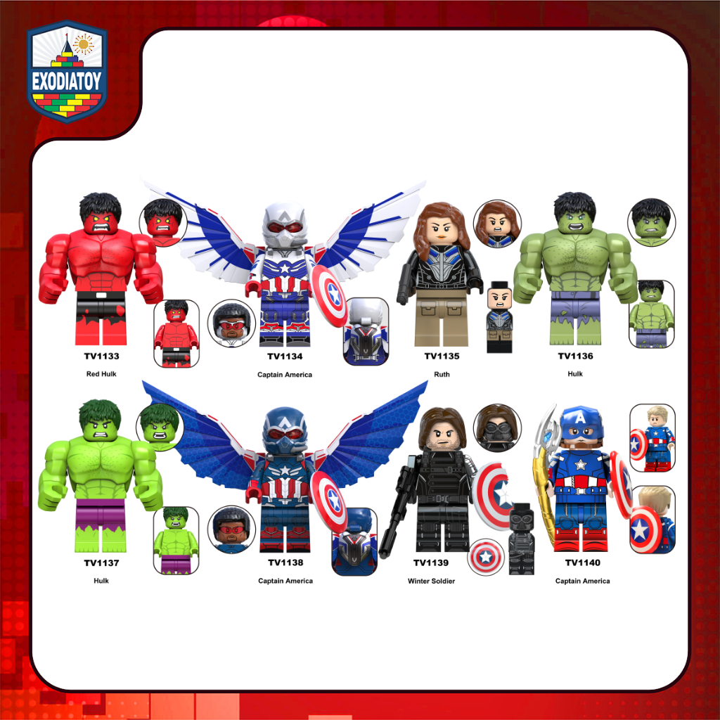 Mô hình nhỏ Nhân vật Siêu anh hùng Captain America: Brave New World - Đồ Chơi Sáng Tạo - TV6216