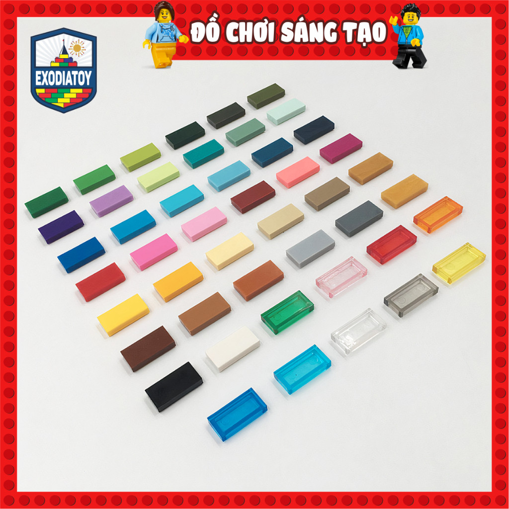 [COMBO 100 CÁI] Mô hình Phụ kiện MOC gạch trơn 1 x 2 - Tương thích PART 3069