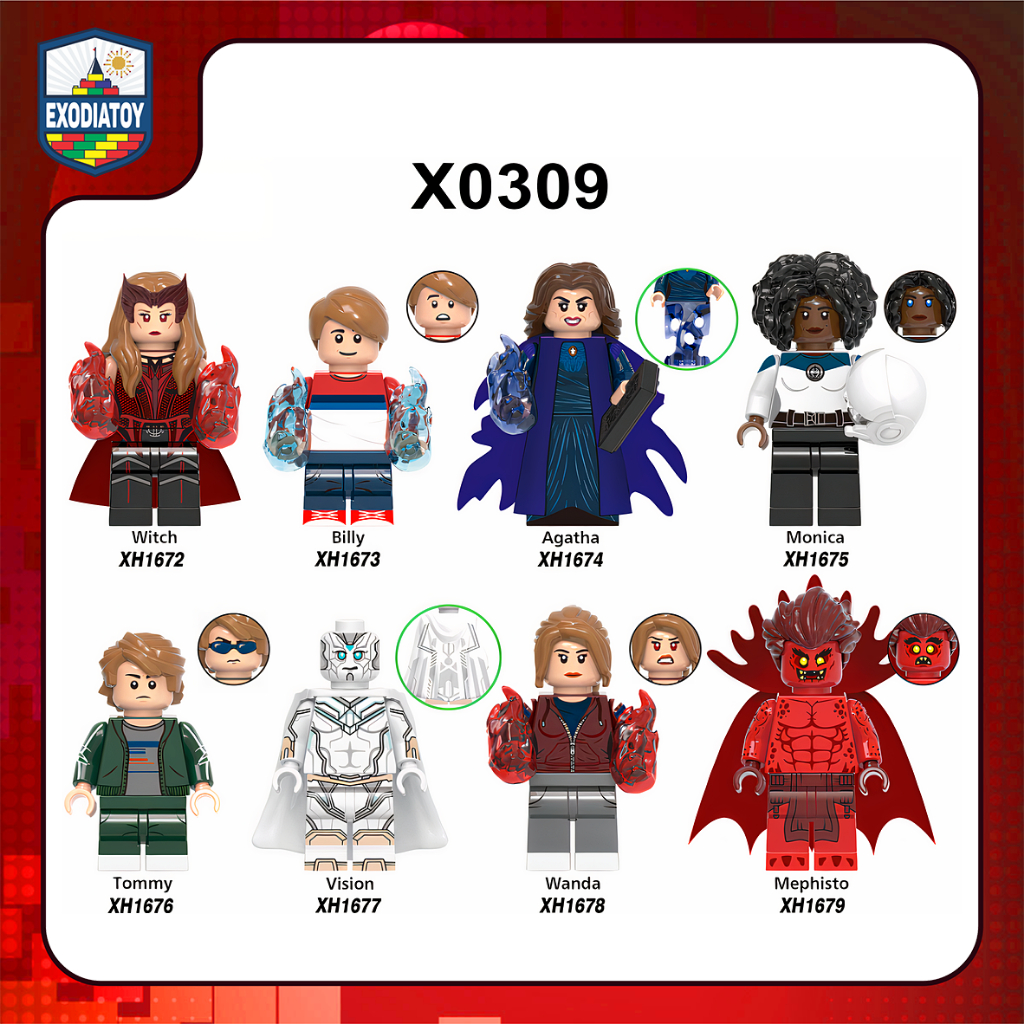 Mô hình nhỏ Nhân vật Marvel  Siêu Anh Hùng trong phim Wandavision - Đồ Chơi Sáng Tạo - XINH X0309